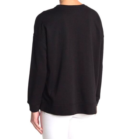 H Halston Studio Women's Top Sweatshirt Pullover Crew Lightweight French Terry S - Picture 2 of 3